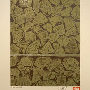 Cut Wood (variant 1) - original woodcut print