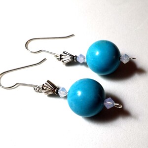 Turquoise Gemstone & Sterling Silver Drop Earrings