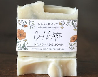 Jabón Cool Water - Jabón Dupe - Jabón para hombre - Jabón unisex - Jabón sofisticado para hombre - Jabón artesanal - Regalos para hombre - Jabón de avena con leche de coco