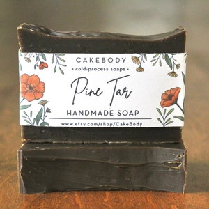 UNSCENTED Pine Tar Soap - Unscented Soap - Pine Soap - Tar Soap - Dark Brown Soap - Medicinal Soap - Soothing Soap - Pine Tar Brown Soap