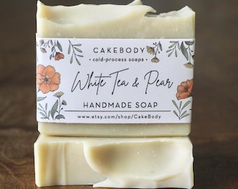 White Tea & Pear Soap - Clean Soap Scent - Clay Soap - Gift Soap - Green Clay Soap - Clean and Fresh - Hotel Soap Scent