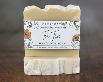 Jabón de árbol de té - Totalmente natural - Jabón vegano - Jabón artesanal - Jabón de manos - Jabón corporal - Jabón con aceites esenciales