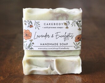 Lavender & Eucalyptus Soap - Essential Oil Soap - All Natural Soap - Handmade Soap - Gentle Soap - Lavender Soap - Purple and Green Soap