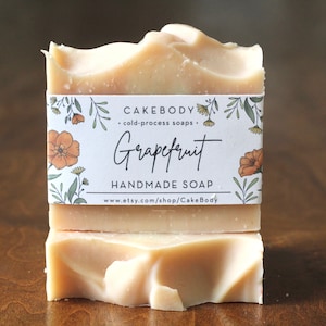 Grapefruit Soap - Coconut Milk Soap - Fruity Soap - Natural Clay Soap - Oatmeal Soap - Bath and Body Products -  Hand Soap - Body Soap