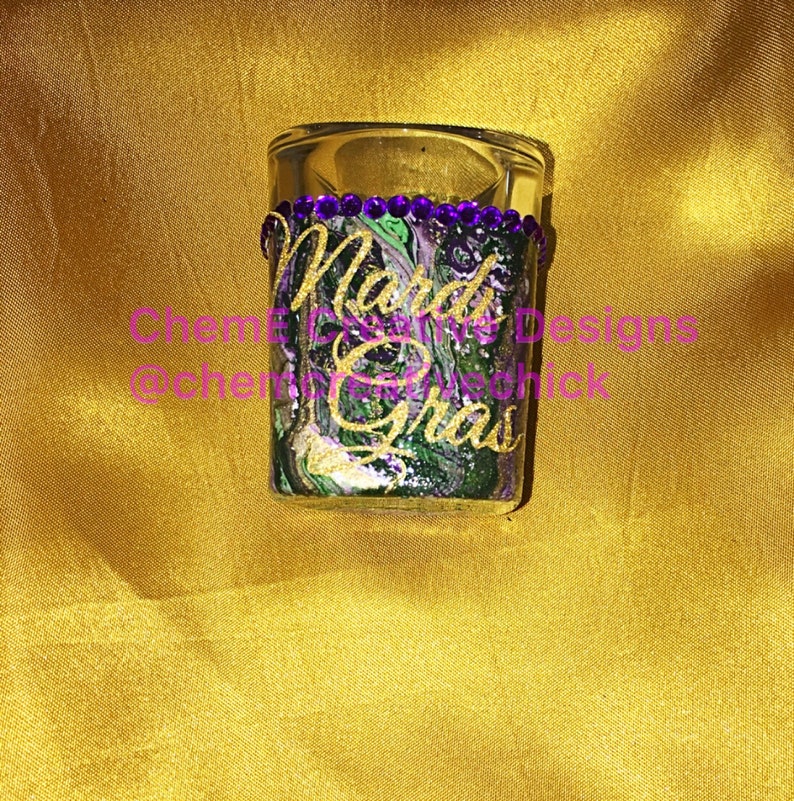 mardi gras shot glasses