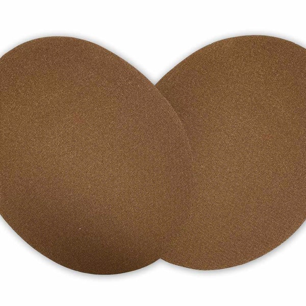 2 patchs thermocollants, marron foncé, patch sur les manches aspect tissé (C424-4)