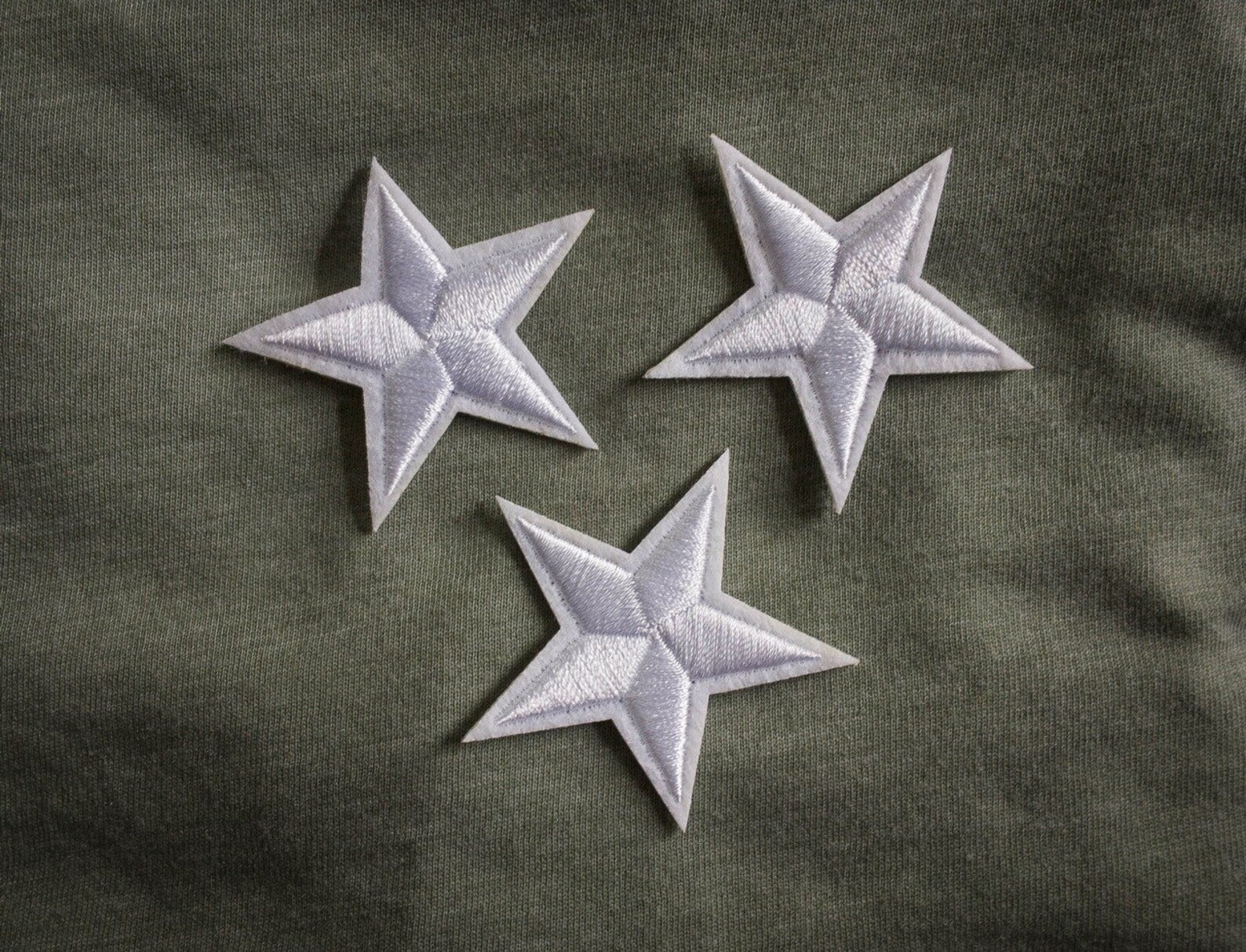 3 star patches white ca.40mm iron on /sew on patch C178WHT Etsy