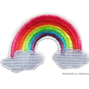 RAINBOW CLOUD iron on patch, ~70x45mm (C705-2)