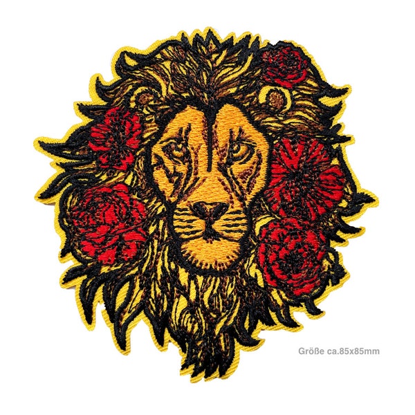 Iron on patch Rose Lion, ~85x85mm (C484.2)