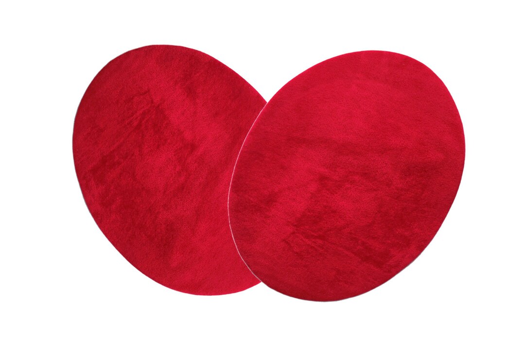 2 Elbow Patches, Red, Oval Iron on Patches C4112 Etsy
