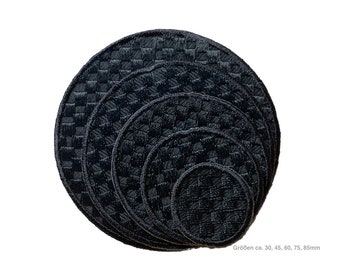 5pcs Patch-Set, dressy round black, ~30-85mm (C883)