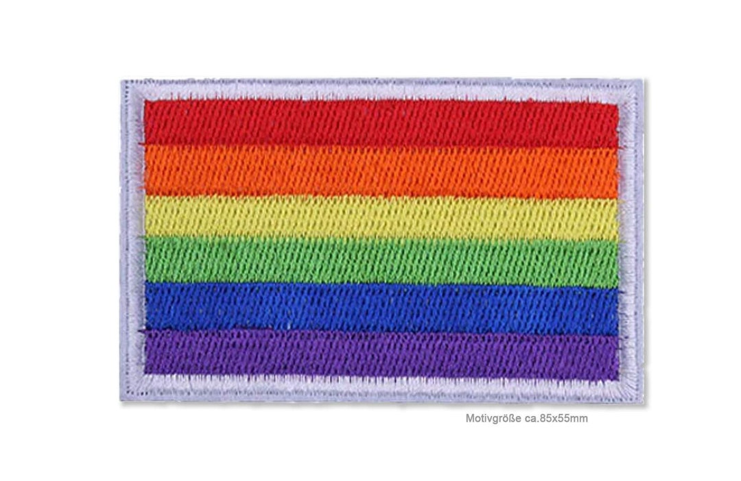 U24 Aufnäher Regenbogen – Gay Pride Smiley Flagge Aufbügler Patch 9 X 6 Cm