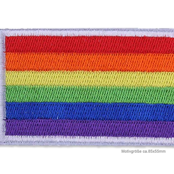 Bandiera LGBT patch arcobaleno bianco ca55x85 (C733)