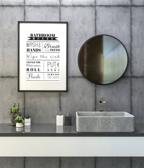 Toilet Rules Print, Bathroom Print, Bathroom Poster, Toilet Wall Art, Toilet  Print, Digital Wall Print, Digital Print, Loo Decor, Wall Art 