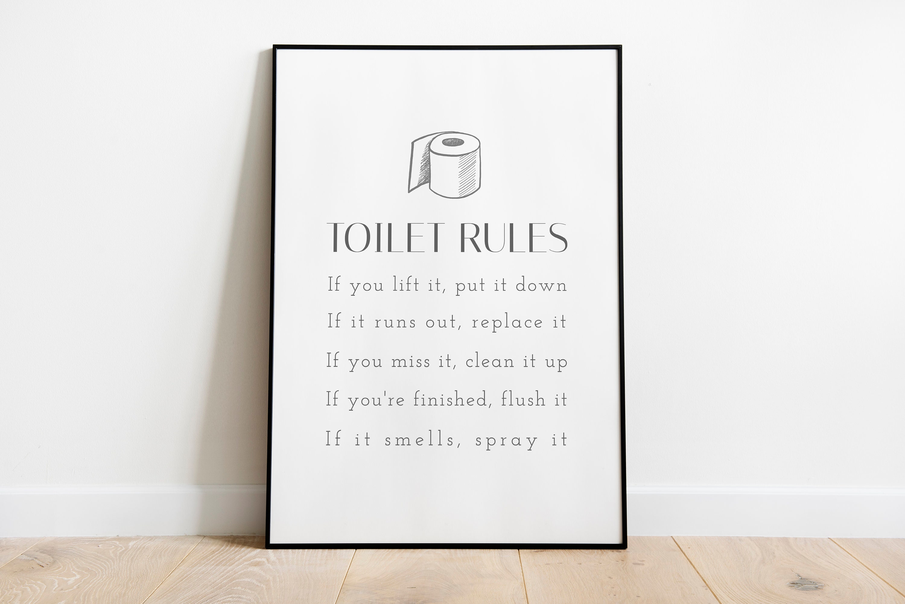Toilet Rules Print, Funny Bathroom Print, Bathroom Poster, Toilet Wall Art,  Funny Toilet Print, Digital Wall Print, Digital Print, Loo Decor 