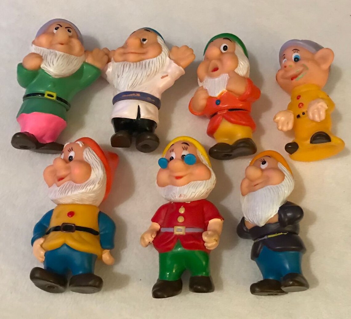 Vintage Seven Dwarfs 1970's Squeak Toys | Etsy