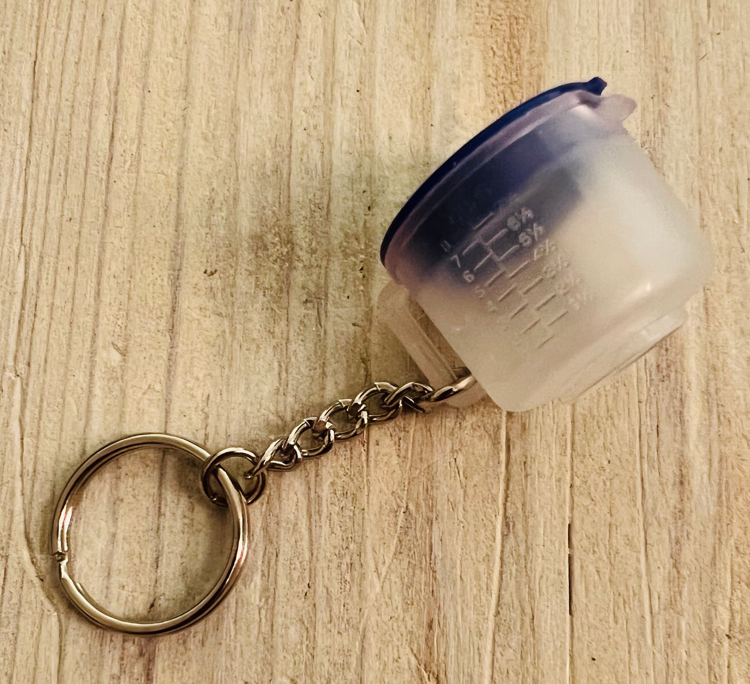 Tupperware Novelty Size Collectible Keychain Blue Measuring Cup