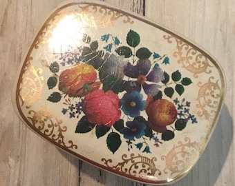 Vintage English Floral Tin