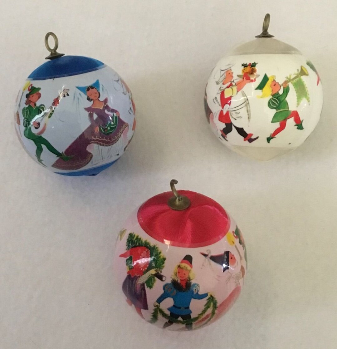 Vintage Satin Ornaments Depicting an European Festival Etsy