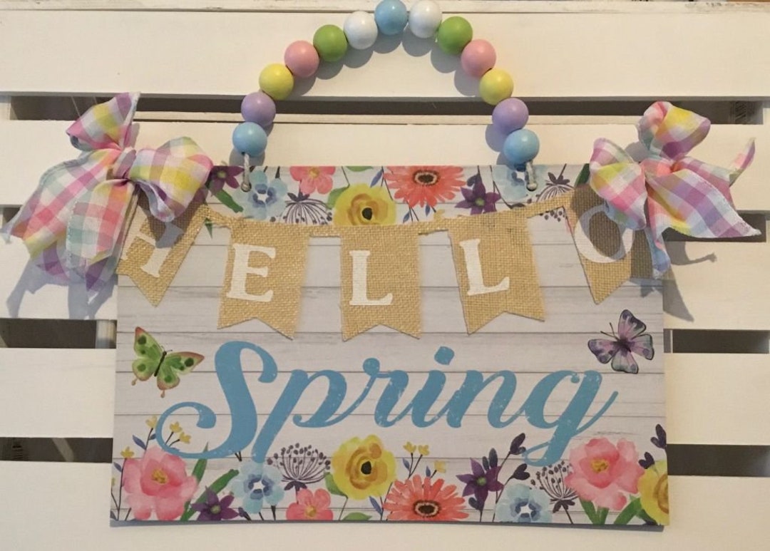Spring Friday Sign Happy Spring Sign (upcycled) - Etsy