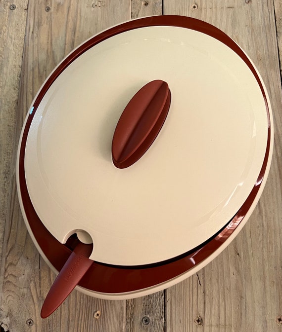 Vintage Cream & Cinnamon Tupperware Serving Bowl Etsy