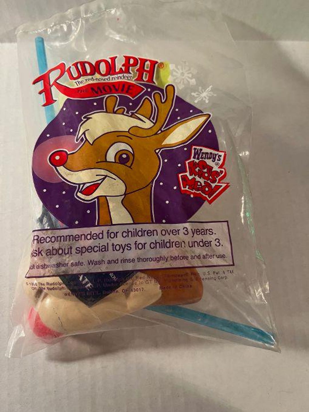 1988 Wendy's Rudolph Nose Straw Set - Etsy