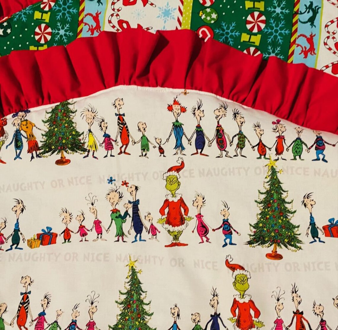 The Grinch Reversible Christmas Tree Skirt Etsy