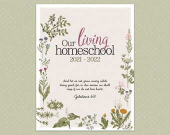 Charlotte Mason Homeschool Planner, Wildflower Theme, Large Bundle Package, INCLUDES Lesson Plan Pages