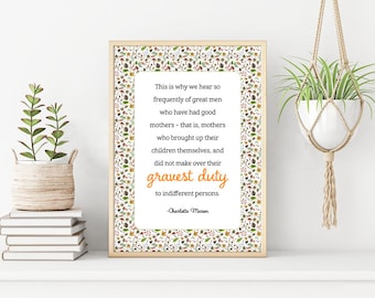 Wall Art - Charlotte Mason Inspirational Quote