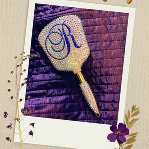 Custom Rhinestone Glam Bling Vintage  Hand Mirror