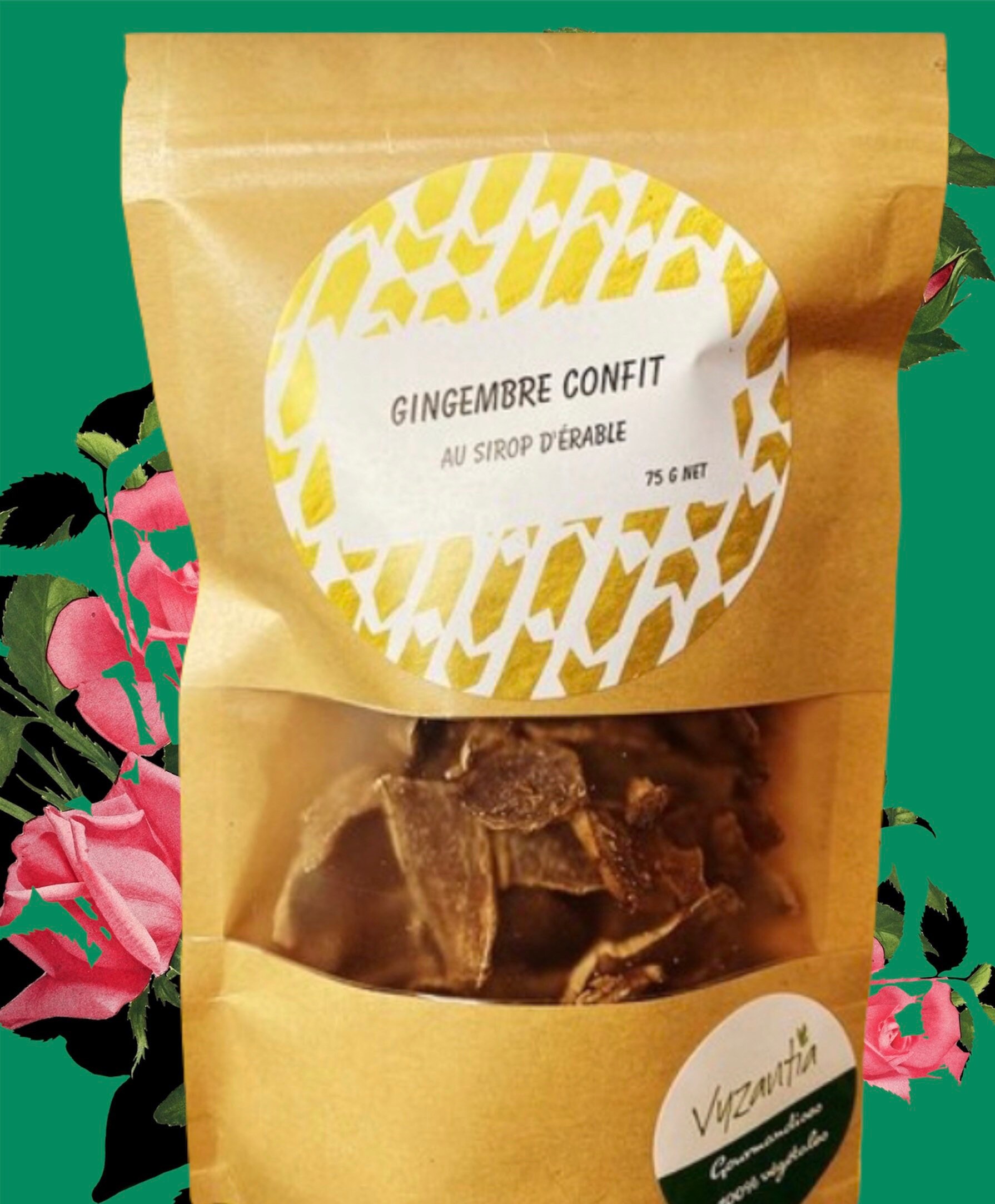 Pétales de Gingembre Confit Au Sirop d'érable Biologique