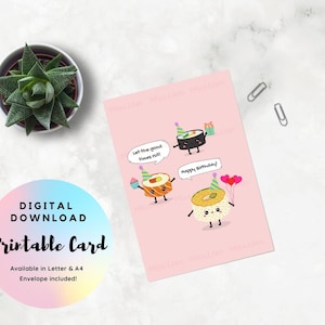 Sushi Birthday Card, PDF Digital Download, Cute Sushi Pun Card, Sushi Birthday Printable, Ready to Print Birthday Card