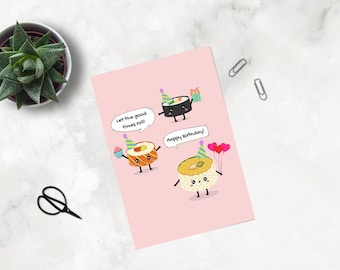 Sushi Birthday Card Printable, Printable Birthday Card, Happy Birthday Card, Cute Pun Birthday Card,Food Birthday Card,Birthday Digital Card