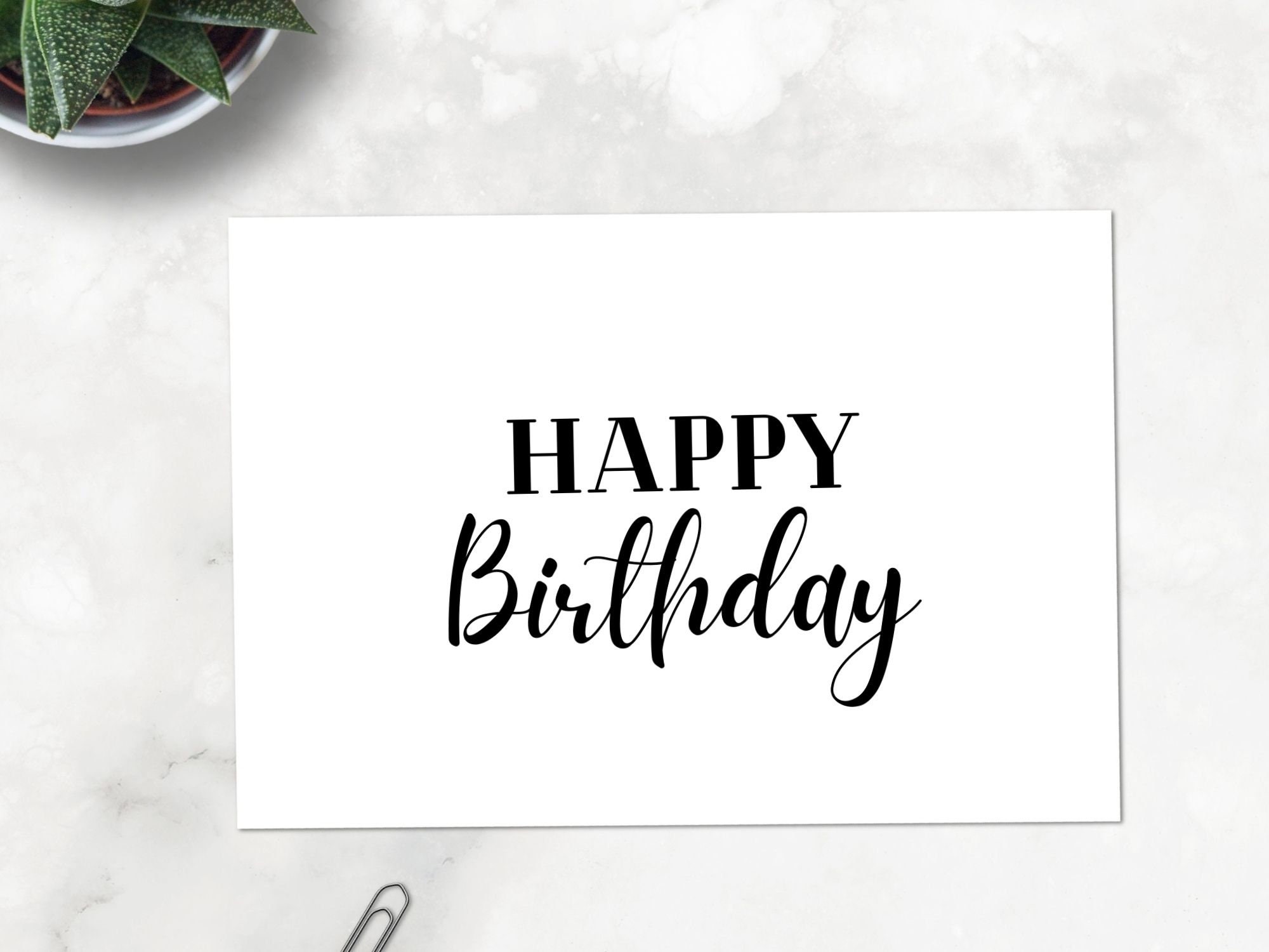 Printable Birthday Card Minimalist Simple Birthday Card PDF | Etsy