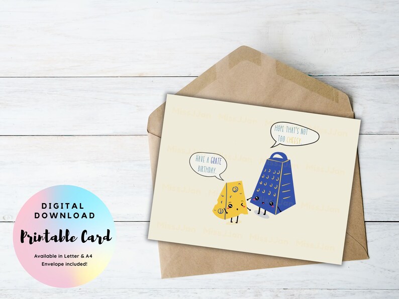 Cheesy Birthday Card Printable Humor Funny Birthday Pun Card - Etsy