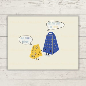 Cheesy Birthday Card Printable, Humor Funny Birthday Pun Card, PDF Digital Download, Birthday Greeting Card