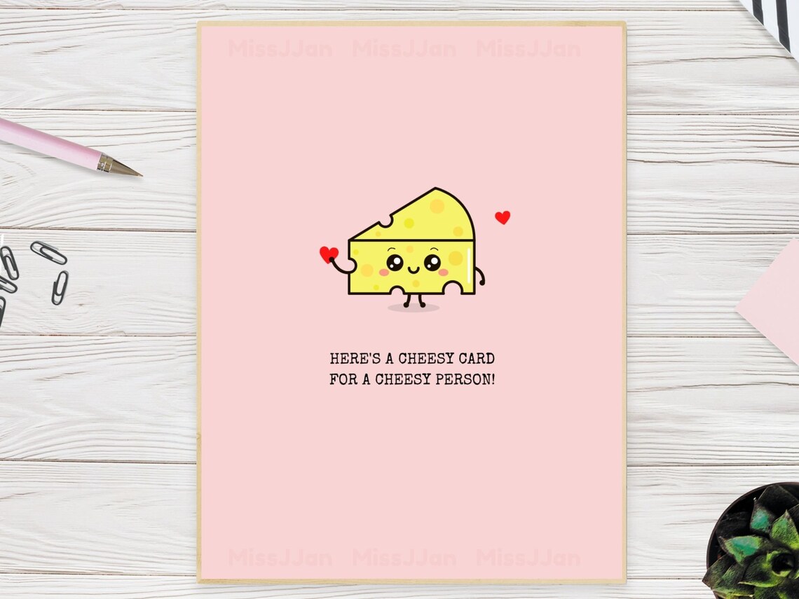 Valentine's Day Card Printable, Cheesy Card Printable, Valentine Gift ...
