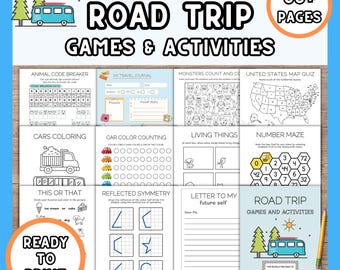 Ultimate Road Trip Games & Activities Bundle, 65+ Printable Pages, Family Travel Games, Kids Car Ride Fun, Instant PDF Digital Download