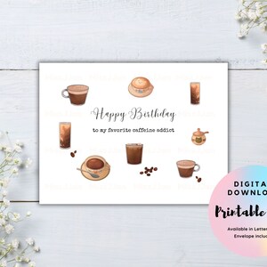 Coffee Birthday Card, Funny Birthday Card, Happy Birthday Card ...