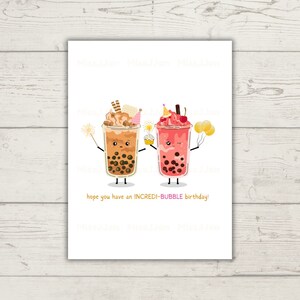 Cute Bubble Tea Birthday Pun Card, Boba Pun Card Printable, PDF Digital Download, Kawaii Birthday Card, Birthday Printables, Digital Card