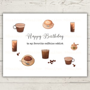 Coffee Birthday Card, Funny Birthday Card, Happy Birthday Card ...