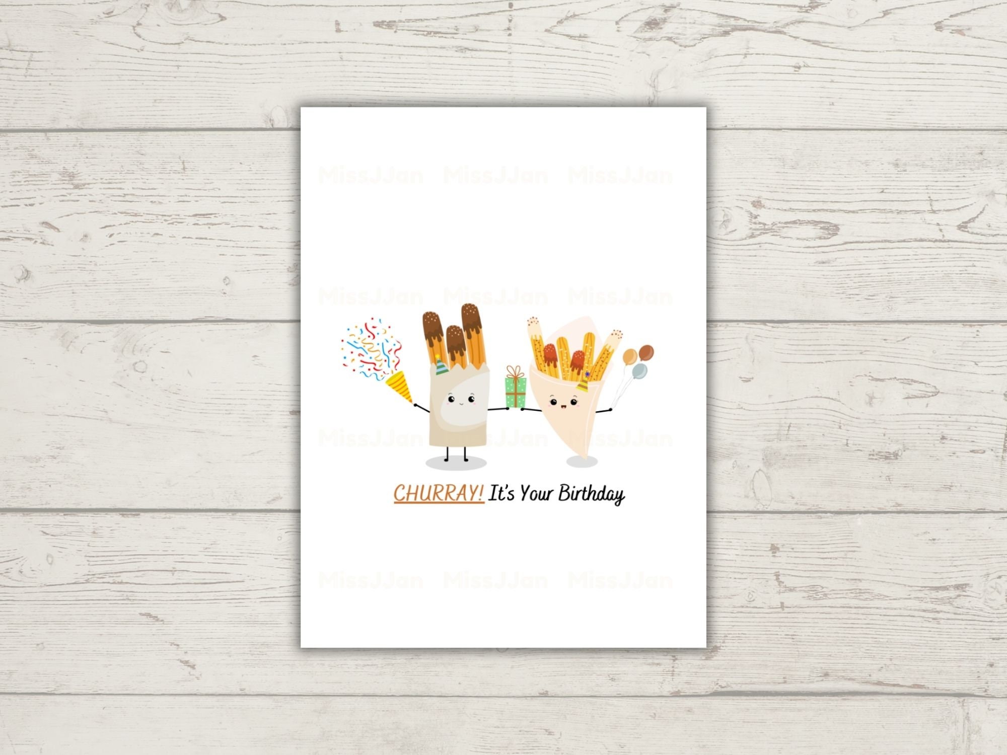Churro Birthday Pun Card, Cute Birthday Food Pun Card, Happy Birthday ...