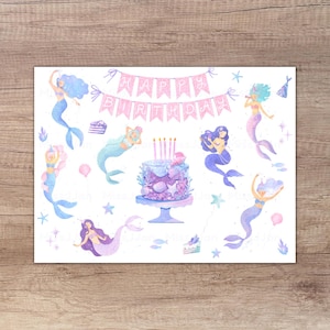 Magical Mermaid Birthday Card: Printable PDF Digital Download