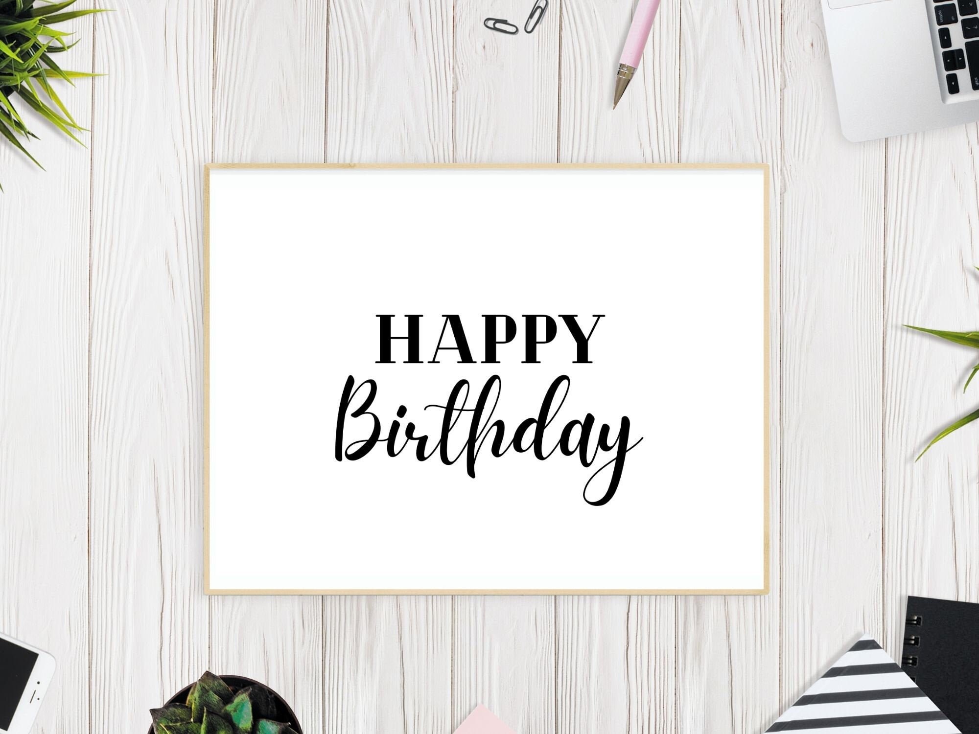 Printable Birthday Card Minimalist Simple Birthday Card PDF Etsy