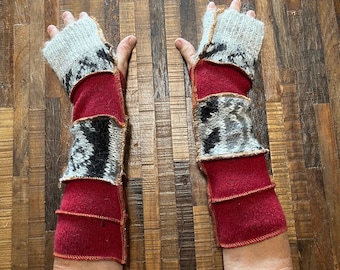 Hand Made Arm Warmers - Writing Gloves - Peasant Mittens - Boho Gloves