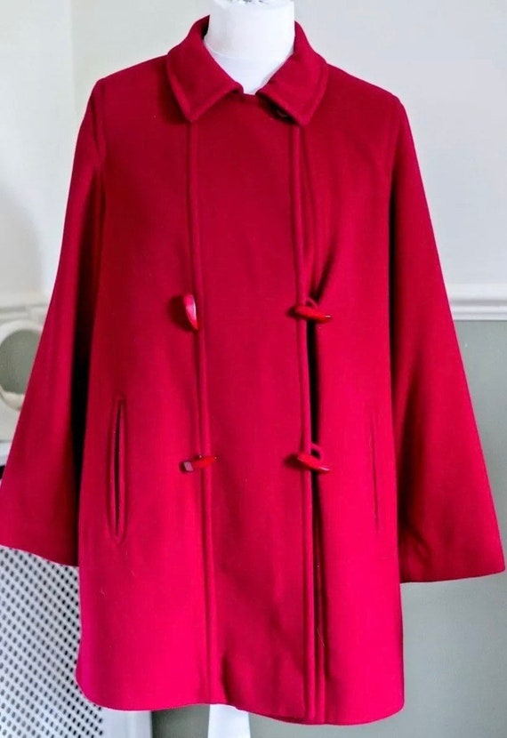 Jacques Vert Red Coat Wool Cashmere Mix 
