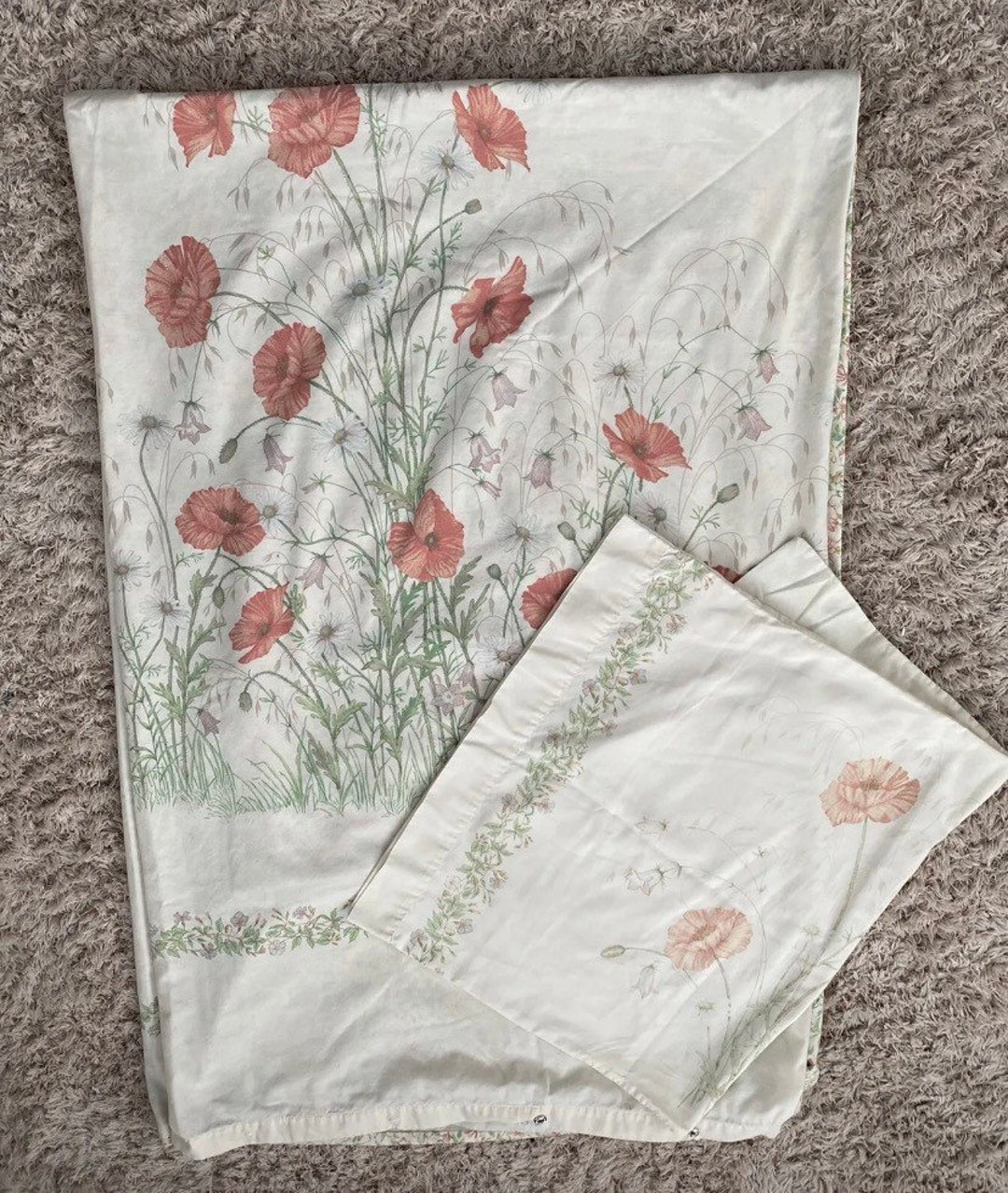 Vintage Dorma Single Duvet Cover Pillowcase Set Poppy Country Etsy
