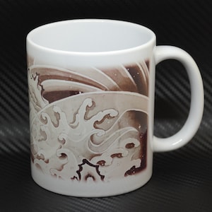 Japanese Waves Mug | Japan Cup Painting Art Watercolour Irezumi Sea Ocean Water Gift