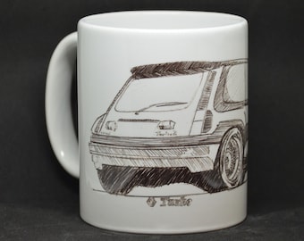 Taza taza Renault 5 GT Turbo / coche clásico francés rally f1 clio williams ragnotti