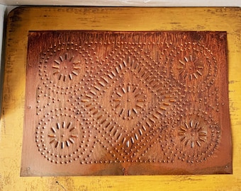Large Vintage Wooden Cutting Board with Copper Accent Cutting Board Decorative Cutting Board Copper Kitchen